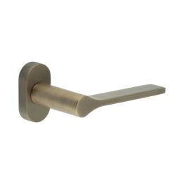CR-105 Antique Brass Multi Point Oval Rose Door Handle - By Frelan Hardware - CR-105C4AB