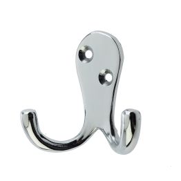 Jedo Double Robe Hooks 53mm Polished Chrome - By Frelan Hardware - JV62PC