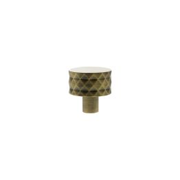 Millhouse Brass Chrysler Diamond Round Cabinet Knob Handle - Antique Brass