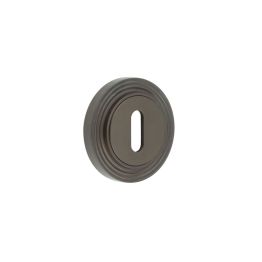 Burlington Standard Keyway Escutcheons Reeded Rose Dark Bronze - By Frelan Hardware - BUR-60DB-74DB