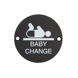 Stainless Steel Baby Change Symbol 75mm Black - By Frelan Hardware - JS107MB