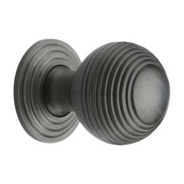 Heritage Brass Cabinet Knob Reeded Design 32mm Matt Bronze finish