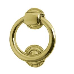 Jedo Ring Door Knockers 100mm dia Polished Brass - By Frelan Hardware - JV37PB