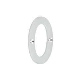 75mm Polished Chrome 0 Screw Fix Numeral - By Frelan Hardware - JNUM0PC