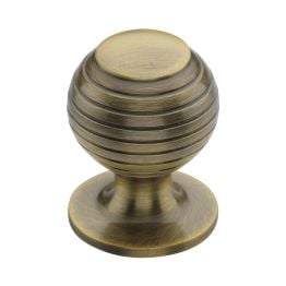 Heritage Brass Cabinet Knob Beehive Design 32mm Antique Brass finish