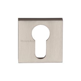 Heritage Brass Euro Profile Cylinder Escutcheon Satin Nickel finish