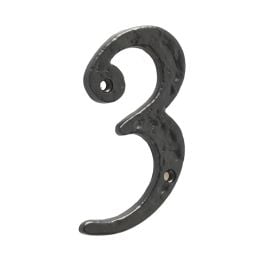 Antique Door Numerals 3 Black No. 3 - By Frelan Hardware - JAB15-3