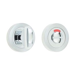 Jedo Dual Turns & Releases 50mm Round Rose with Indicator Polished Chrome / Satin Chrome - By Frelan Hardware - JV421PCSC