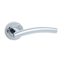 Curve Door Handle on Rose Polished Chrome - By Frelan Hardware - JV520PC