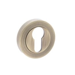 Old English Euro Escutcheons - Matt Antique Brass
