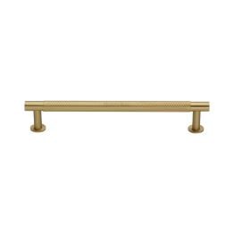 Heritage Brass Cabinet Pull Partial Knurled Design with 16mm Rose 160mm CTC Satin Brass finish