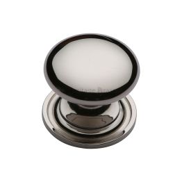 Heritage Brass Cabinet Knob Victorian Round Design with base 25mm Polished Nickel finish