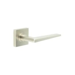 Mayfair Door Handle on Square Plain Rose Satin Nickel - By Frelan Hardware - BUR10KIT318
