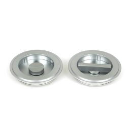 Satin Chrome 75mm Art Deco Round Pull - Privacy Set