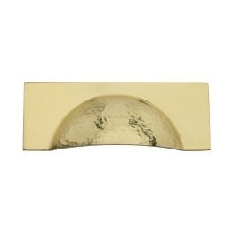Heritage Brass Drawer Cup Pull Hampshire Hammered Design 57mm CTC Polished Brass Finish