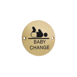 Stainless Steel Baby Change Symbol 75mm Polished Brass - By Frelan Hardware - JS107PB
