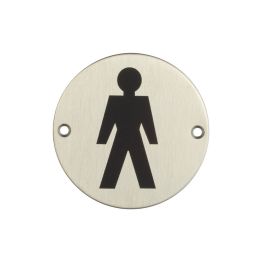 Stainless Steel Male Symbol 75mm Satin Stainless Steel - By Frelan Hardware - JS102SSS