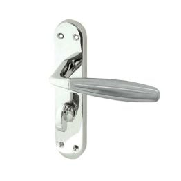 Stylo Suite Door Handle on Bathroom Plate Polished Chrome/Satin Chrome - By Frelan Hardware - JV533PCSC