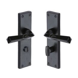 Black Iron Rustic Door Handle Bathroom Set Bridgnorth Design