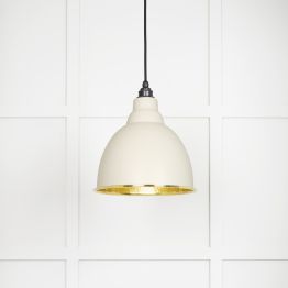 Hammered Brass Brindley Pendant in Teasel