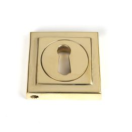 Polished Brass Round Escutcheon (Square)