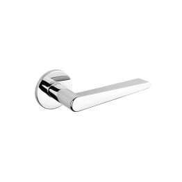 Tupai Rapido 5S Line Torrao Lever Door Handle on 5mm Slimline Round Rose - Bright Polished Chrome