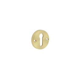 Contemporary Satin Brass Escutcheons for Mortice Knobs - By Frelan Hardware - JV866SB