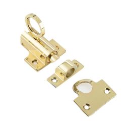 Jedo Fanlight Catch 45x45mm 63mm Polished Brass - By Frelan Hardware - JV950PB