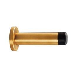 Cylinder Pattern Door Stop - With Rose - Satin Brass