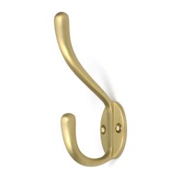 Satin Brass Newbury Hat & Coat Hook