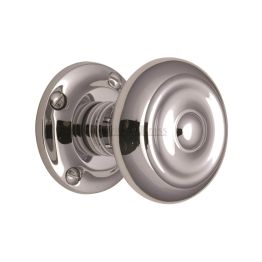Heritage Brass Mortice Knob on Rose Aylesbury Design Polished Chrome finish