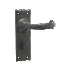 Regal Suite Door Handle on Bathroom Plate Black - By Frelan Hardware - JAB1B
