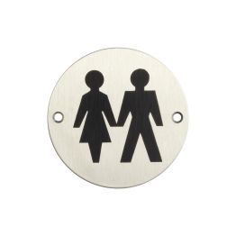 Stainless Steel Unisex Symbol 75mm Satin Stainless Steel - By Frelan Hardware - JS105SSS