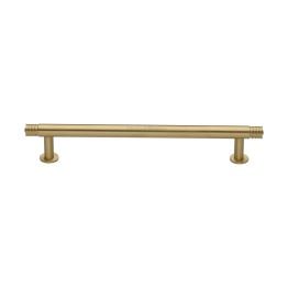 Heritage Brass Cabinet Pull Contour Design with 16mm Rose 160mm CTC Satin Brass finish