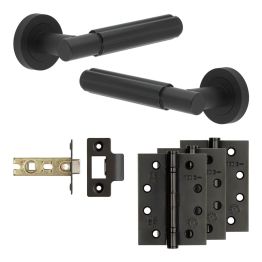 Complete Bloom Door Handle Pack - Internal Doors - Black - By Frelan Hardware - JE-B2A-MB