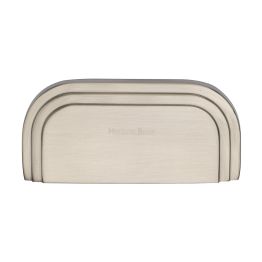 Heritage Brass Drawer Pull Bauhaus Design 76mm CTC Satin Nickel Finish