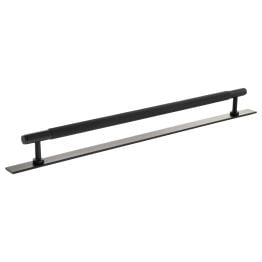 Millhouse Brass Eiffel Knurled T-Bar Cabinet Pull Handle on Backplate 320mm - Matt Black