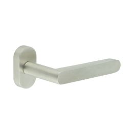 CR-101 Satin Stainless Steel Multi Point Oval Rose Door Handle - By Frelan Hardware - CR-101C4SSS