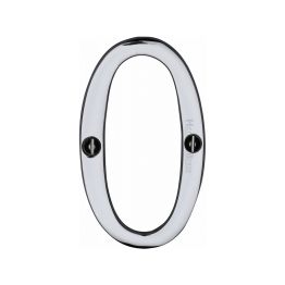 Heritage Brass Numeral 0 Face Fix 76mm (3") Polished Chrome finish
