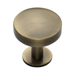 Heritage Brass Cabinet Knob Domed Disc Design with Rose 38mm Antique Brass finish