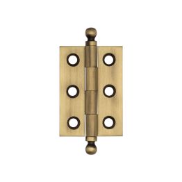 Hoxton Brass Finial Hinges 50x35mm Antique Brass - By Frelan Hardware - HOX800AB