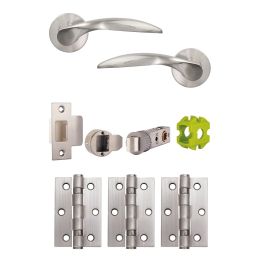 Jigtech Cresta Passage Door Pack Satin Chrome - JTB72200