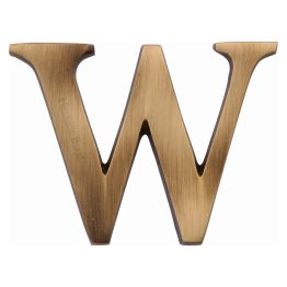 Heritage Brass Alphabet W Pin Fix 51mm (2") Antique Brass Finish
