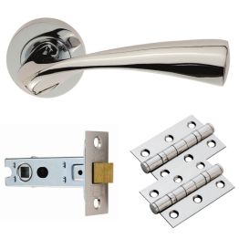 Sintra Lever On Rose Latch Pack - Polished Chrome