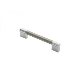 Keyhole Handle 128mm - Satin Nickel/Polished Chrome