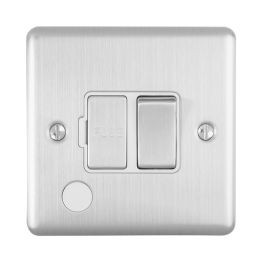 Eurolite Enhance Decorative Switched Fuse Spur With Flex Outlet Satin Stainless Steel