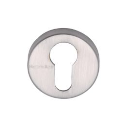 Heritage Brass Euro Profile Cylinder Escutcheon Satin Chrome finish