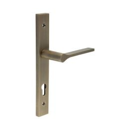 CR-105 Antique Brass Multi Point Backplate Door Handle - By Frelan Hardware - CR-105G4AB