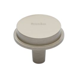Heritage Brass Flat Round Knob Design 38 mm Satin Nickel finish