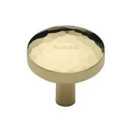 Heritage Brass Cabinet Knob Hammered Design 32mm Polished Brass finish